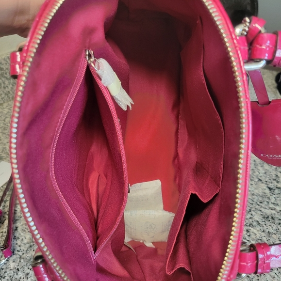 Coach Peyton Link C Embossed Leather Domed Satchel - Picture 4 of 15